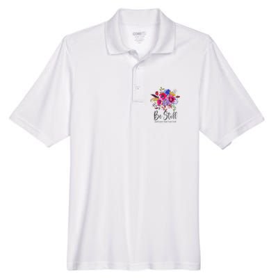 Be Still and Know That I Am God Christian Bible Verse Quote Men's Origin Performance Piqué Polo