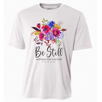 Be Still and Know That I Am God Christian Bible Verse Quote Cooling Performance Crew T-Shirt