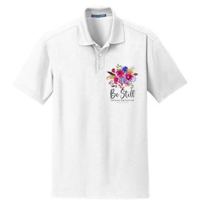 Be Still and Know That I Am God Christian Bible Verse Quote Dry Zone Grid Polo