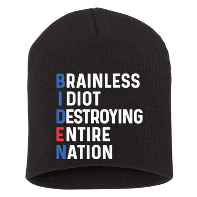 Biden Sucks Anti Biden Idiot Funny Political Humor Short Acrylic Beanie