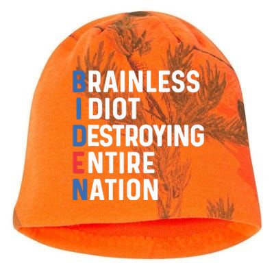 Biden Sucks Anti Biden Idiot Funny Political Humor Kati - Camo Knit Beanie