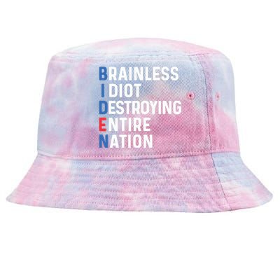 Biden Sucks Anti Biden Idiot Funny Political Humor Tie-Dyed Bucket Hat