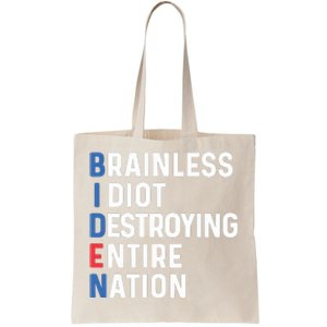 Biden Sucks Anti Biden Idiot Funny Political Humor Tote Bag