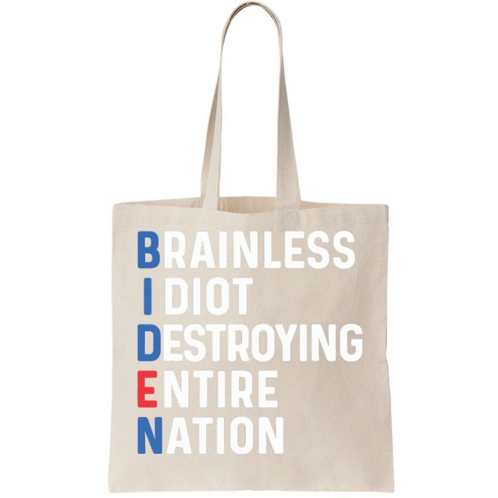 Biden Sucks Anti Biden Idiot Funny Political Humor Tote Bag