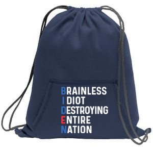 Biden Sucks Anti Biden Idiot Funny Political Humor Sweatshirt Cinch Pack Bag