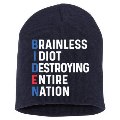 Biden Sucks Anti Biden Idiot Funny Political Humor Short Acrylic Beanie