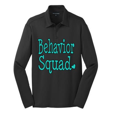 Behavior Squad Aba Therapist Special Teacher Analyst Gift Silk Touch Performance Long Sleeve Polo