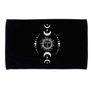 Boho Sun And Moon Celestial Crescent Moon Phases Funny Gift Men Women Microfiber Hand Towel