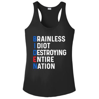 Biden Sucks Anti Biden Idiot Funny Political Ladies PosiCharge Competitor Racerback Tank