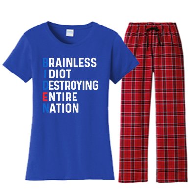 Biden Sucks Anti Biden Idiot Funny Political Women's Flannel Pajama Set