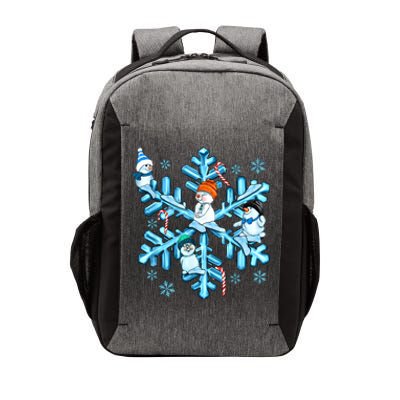 Blue Snowflakes And Snowman Merry Christmas Family Matching Vector Backpack