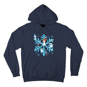 Blue Snowflakes And Snowman Merry Christmas Family Matching Hoodie