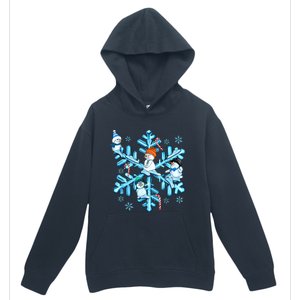 Blue Snowflakes And Snowman Merry Christmas Family Matching Urban Pullover Hoodie