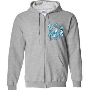 Blue Snowflakes And Snowman Merry Christmas Family Matching Full Zip Hoodie