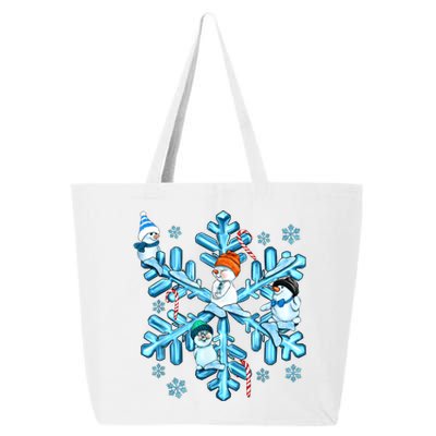 Blue Snowflakes And Snowman Merry Christmas Family Matching 25L Jumbo Tote