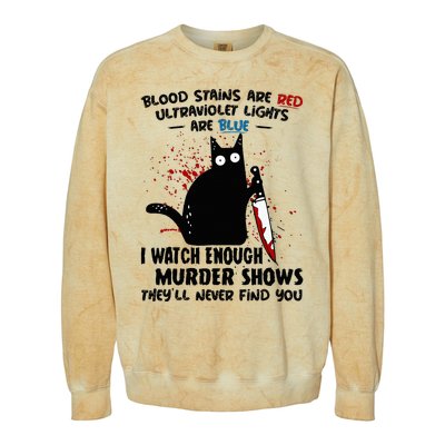 Blood Stains Are Red Ultraviolet Lights Are Blue Cat Colorblast Crewneck Sweatshirt