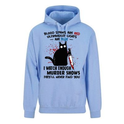 Blood Stains Are Red Ultraviolet Lights Are Blue Cat Unisex Surf Hoodie