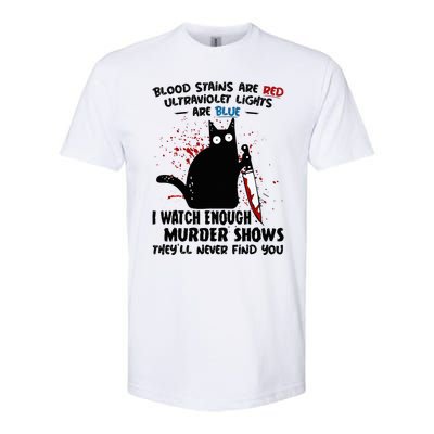 Blood Stains Are Red Ultraviolet Lights Are Blue Cat Softstyle CVC T-Shirt