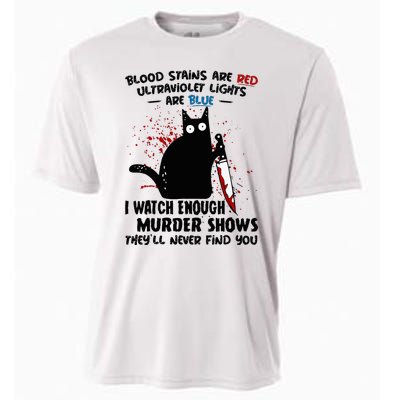 Blood Stains Are Red Ultraviolet Lights Are Blue Cat Cooling Performance Crew T-Shirt