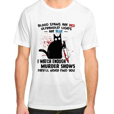 Blood Stains Are Red Ultraviolet Lights Are Blue Cat Adult ChromaSoft Performance T-Shirt