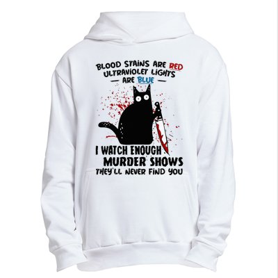 Blood Stains Are Red Ultraviolet Lights Are Blue Cat Urban Pullover Hoodie