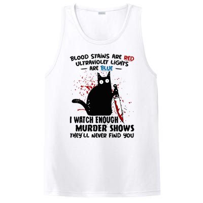 Blood Stains Are Red Ultraviolet Lights Are Blue Cat PosiCharge Competitor Tank