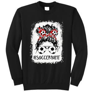 Bleached Soccer Aunt Life Messy Bun Mother's Day Sweatshirt