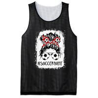 Bleached Soccer Aunt Life Messy Bun Mother's Day Mesh Reversible Basketball Jersey Tank