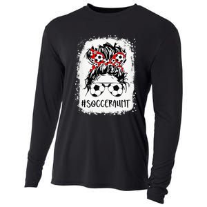 Bleached Soccer Aunt Life Messy Bun Mother's Day Cooling Performance Long Sleeve Crew