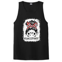 Bleached Soccer Aunt Life Messy Bun Mother's Day PosiCharge Competitor Tank