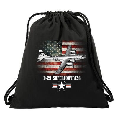 Bgift29 Superfortress American Flag Patriotic Gift Usaf Gift Drawstring Bag