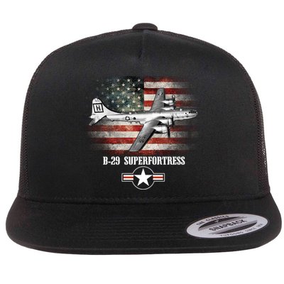 Bgift29 Superfortress American Flag Patriotic Gift Usaf Gift Flatbill Hat