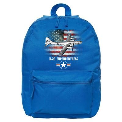 Bgift29 Superfortress American Flag Patriotic Gift Usaf Gift 16 in Basic Backpack