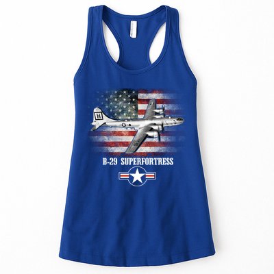 Bgift29 Superfortress American Flag Patriotic Gift Usaf Gift Womens Tank Top