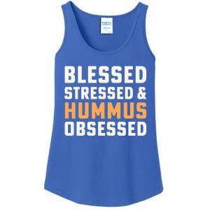 Blessed Stressed And Hummus Obsessed Hummus Chickpeas Vegan Funny Gift Ladies Essential Tank