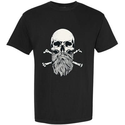 Bearded Skull and Crossbones Pirate Beard Garment-Dyed Heavyweight T-Shirt