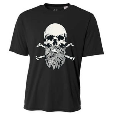 Bearded Skull and Crossbones Pirate Beard Cooling Performance Crew T-Shirt