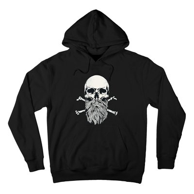 Bearded Skull and Crossbones Pirate Beard Hoodie