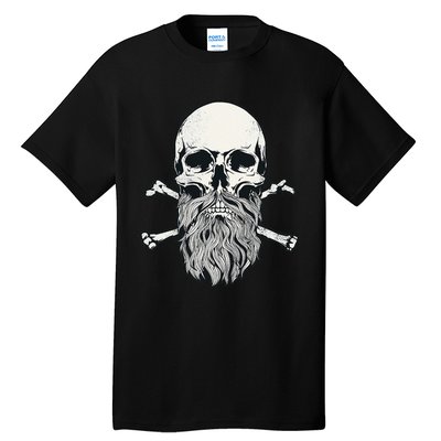 Bearded Skull and Crossbones Pirate Beard Tall T-Shirt