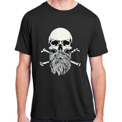 Bearded Skull and Crossbones Pirate Beard Adult ChromaSoft Performance T-Shirt