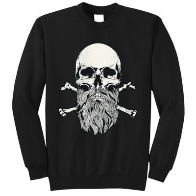 Bearded Skull and Crossbones Pirate Beard Tall Sweatshirt