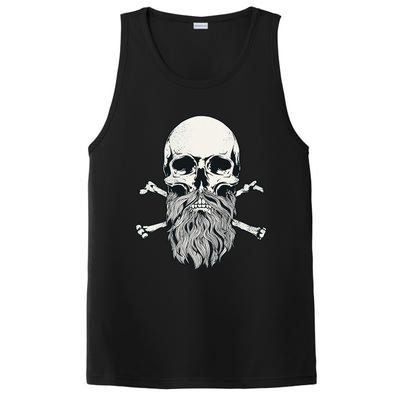 Bearded Skull and Crossbones Pirate Beard PosiCharge Competitor Tank