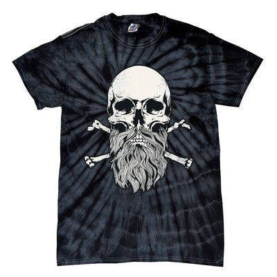 Bearded Skull and Crossbones Pirate Beard Tie-Dye T-Shirt