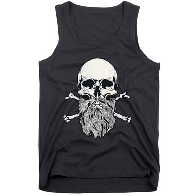 Bearded Skull and Crossbones Pirate Beard Tank Top