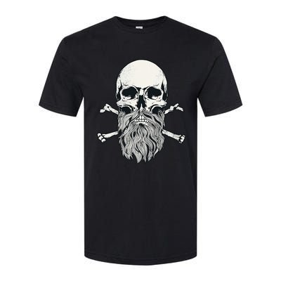 Bearded Skull and Crossbones Pirate Beard Softstyle CVC T-Shirt