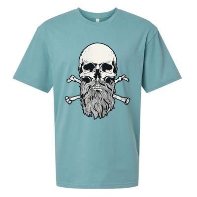 Bearded Skull and Crossbones Pirate Beard Sueded Cloud Jersey T-Shirt