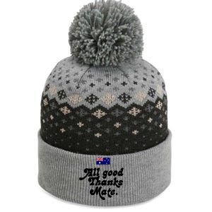 British Slogans All Good Thanks Mate The Baniff Cuffed Pom Beanie