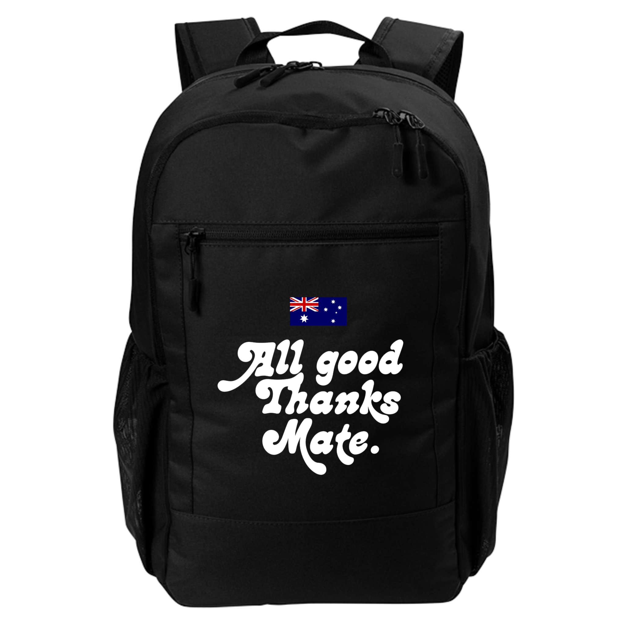 British Slogans All Good Thanks Mate Backpack