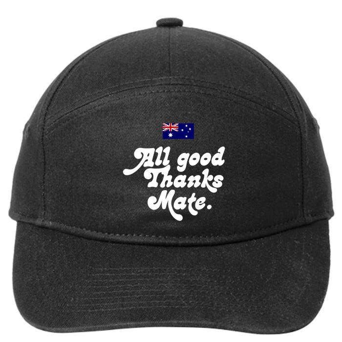 British Slogans All Good Thanks Mate 7-Panel Snapback Hat