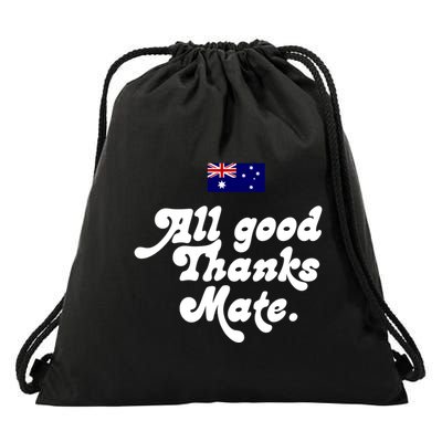 British Slogans All Good Thanks Mate Drawstring Bag